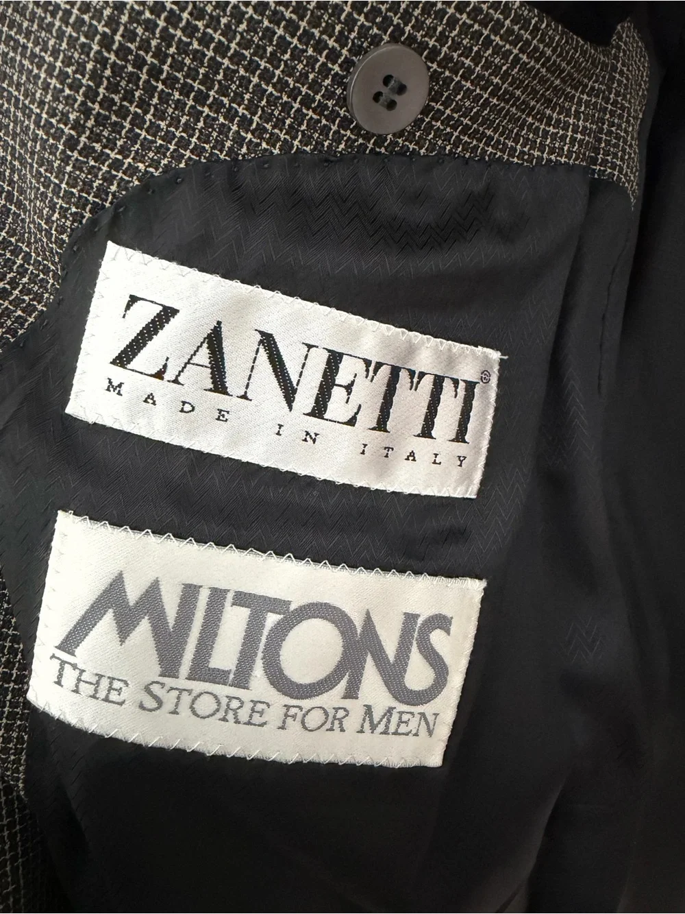 Zanettis Super 100s Wool Sport Coat Blazer Made in Italy Men 54T Brown Check 44L